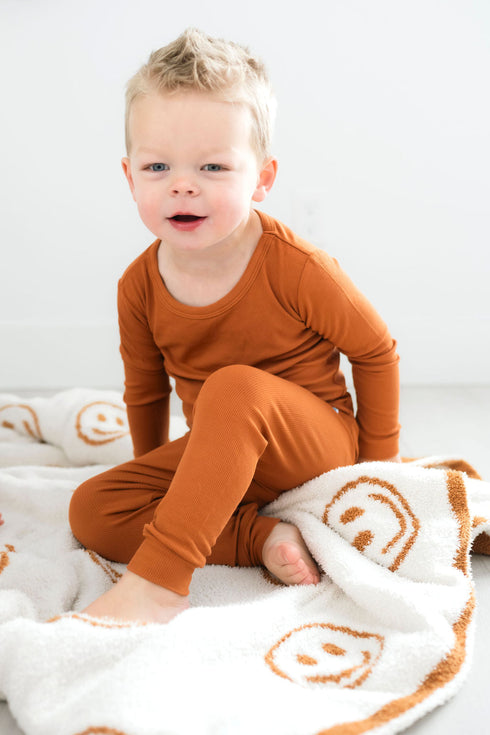 rust-orange-ribbed-long-sleeve-pjs Big Dreams Little Jammie Session Sophia's Style-2